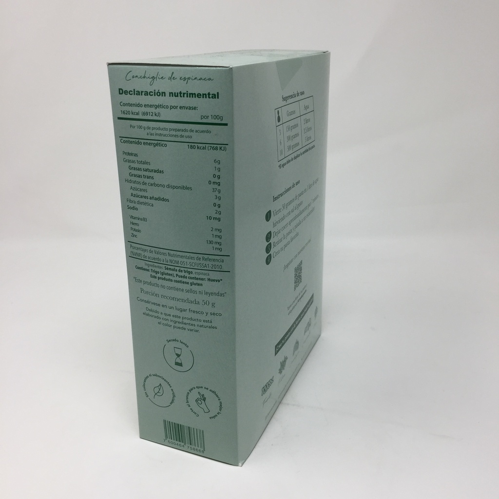 Brera | Pasta con Espinaca Vegana | 450 grs