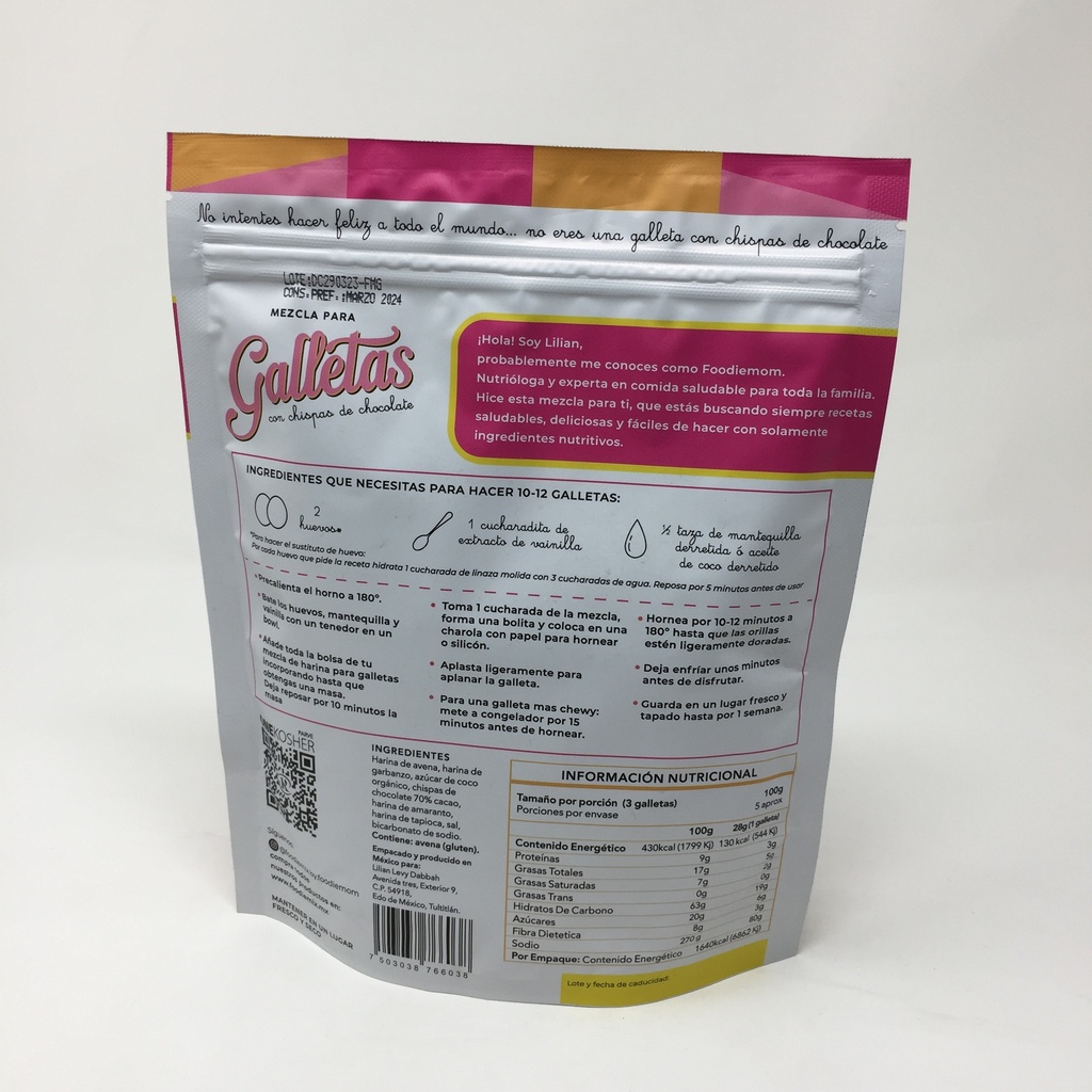 Foodiemix | Mezcla para Galletas con Chispas de Chocolate | 340 grs