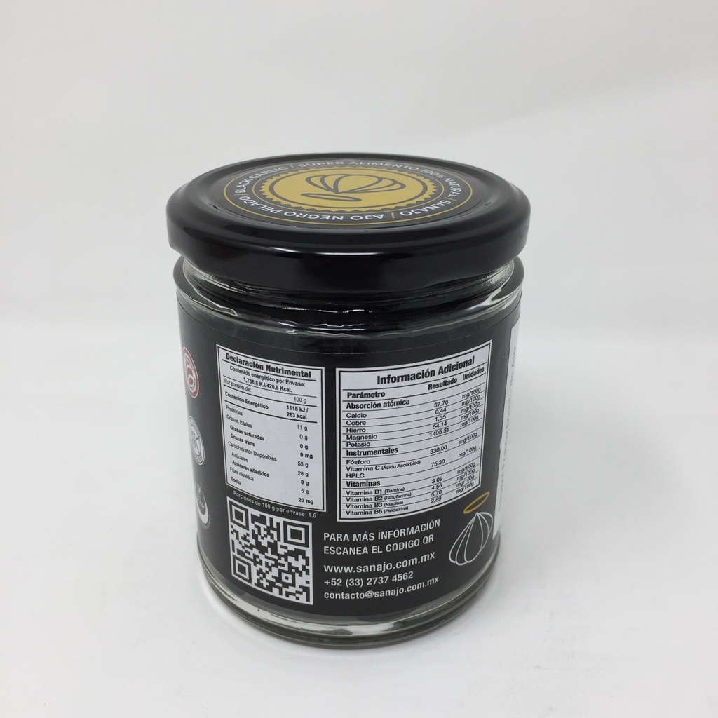 Sanajo| Frasco Diente  de Ajo Negro|160grs
