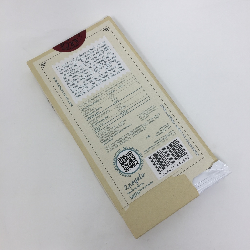 KaraDeniz | Krud Barra de Cacao Virgen con Canela 50% | 90 grs