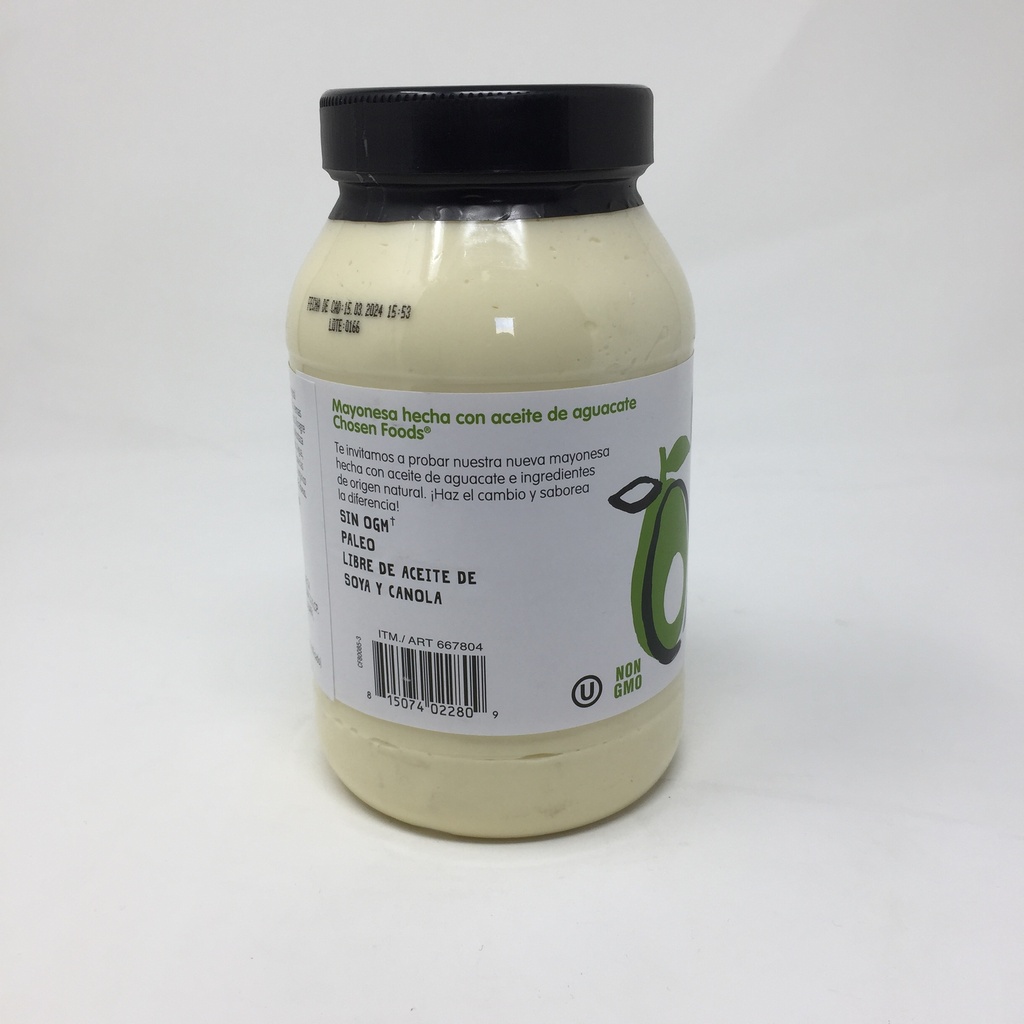 Chosen Foods | Mayonesa con Aceite de Aguacate | 946 ml