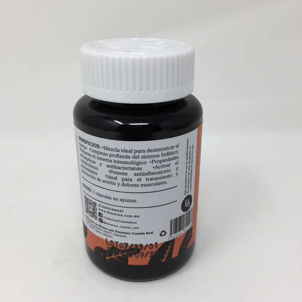 Danatura | Capsulas Curcuma Jengibre y Pimienta de Cayena | 60 capsulas