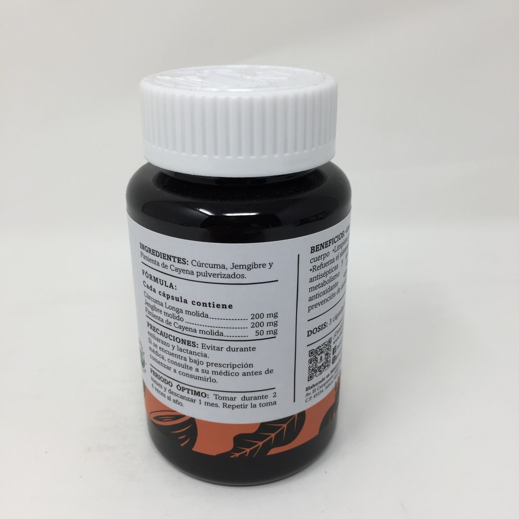 Danatura | Capsulas Curcuma Jengibre y Pimienta de Cayena | 60 capsulas