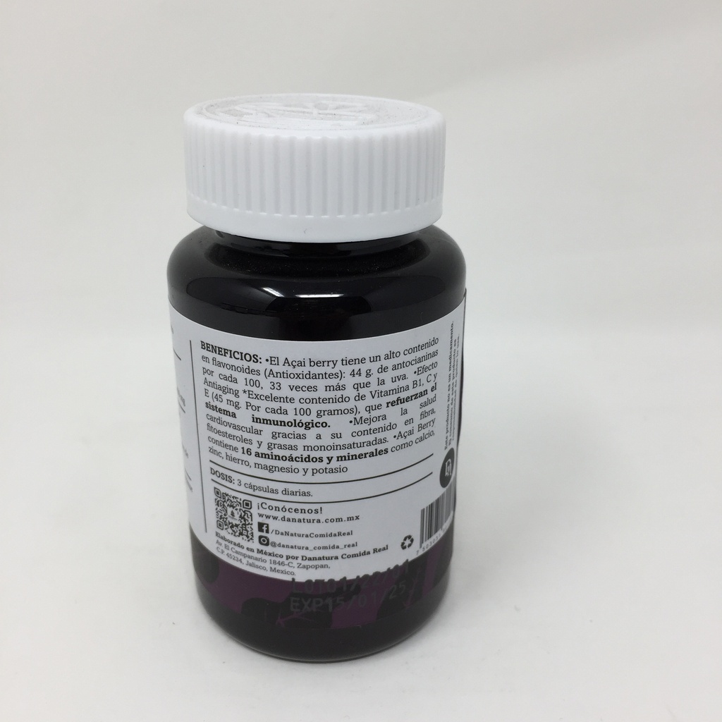 Danatura | Capsulas Veganas de Acai Berry | 60 capsulas
