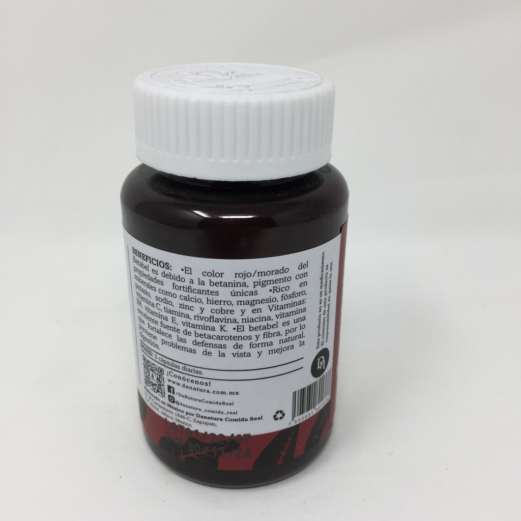 Danatura | Capsulas Veganas de Betabel | 60 capsulas