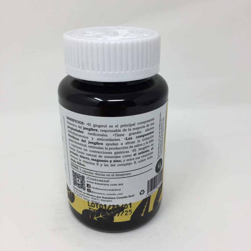 Danatura | Capsulas Veganas de Jengibre Organico | 60 capsulas