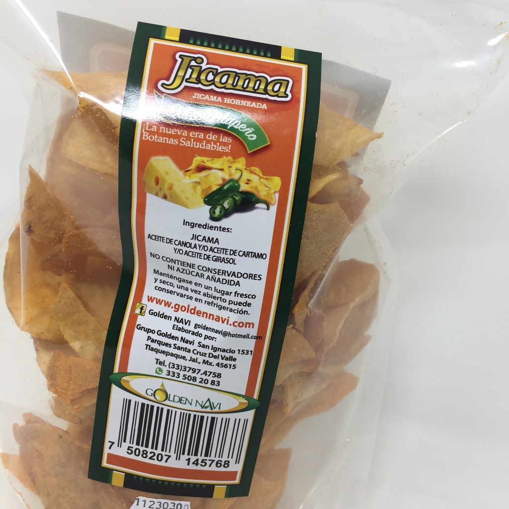 Golden Navy | Bolsa de Jicama Horneada con Queso y Jalapeño | 120 grs