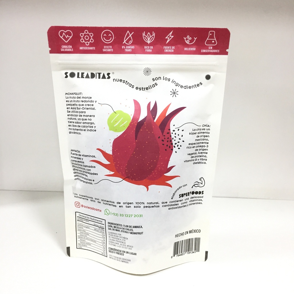Soleados | Soleaditas Jamaica con Chia Picosita | 90 g