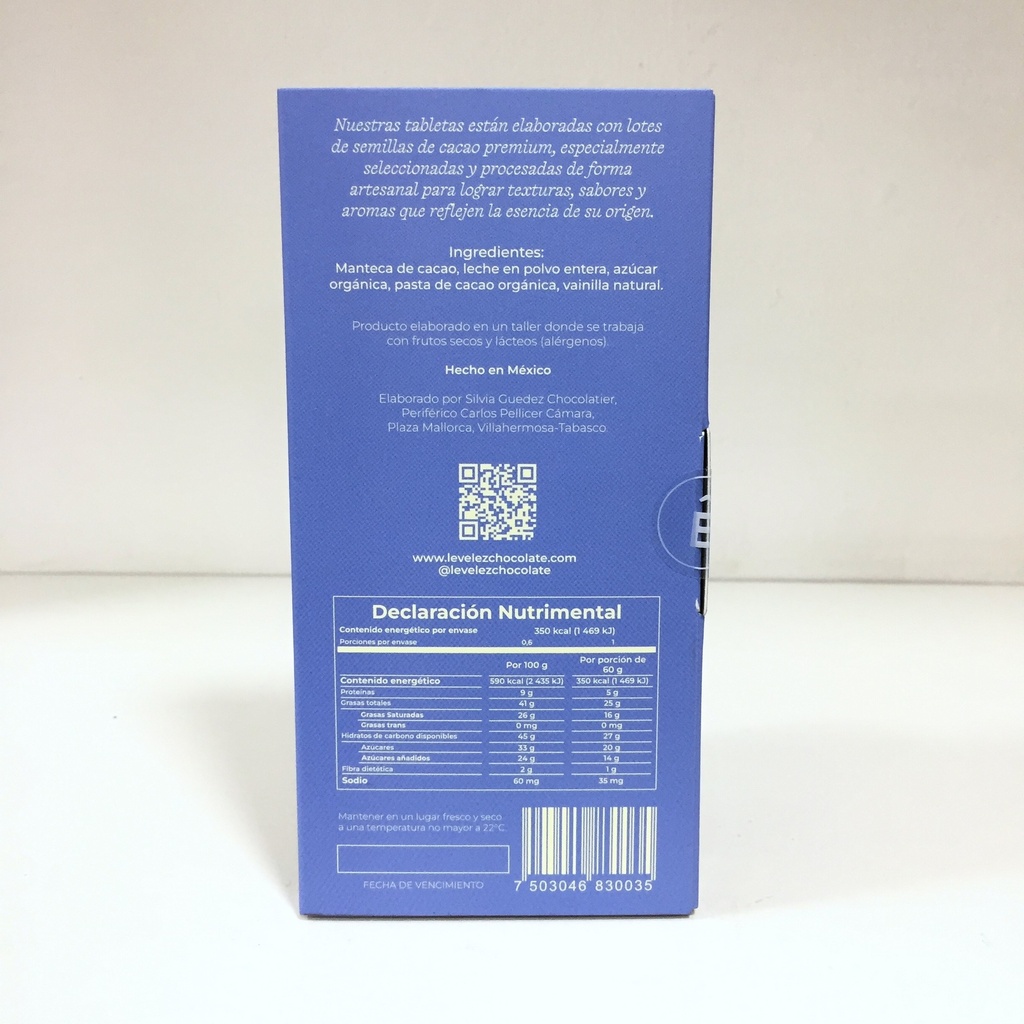 Levelez | Chocolate Almendra Blanca 47% Cacao | 60g