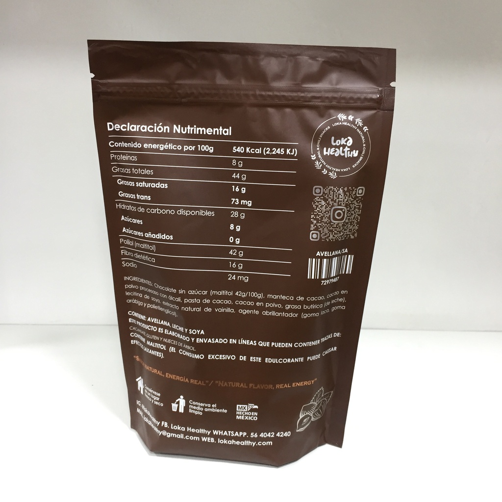 Loka Healthy | Avellana con Chocolate Zero Azucar | 250g