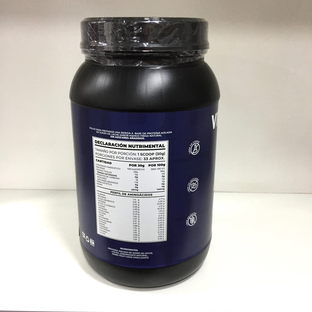 Vibractiva | Proteina Aislada Sabor Mango Fresa | 1kg