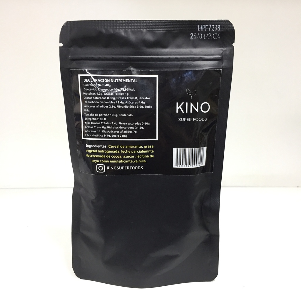 Kino Super Foods | Cuadritos de Amaranto con Chocolate | 12pz