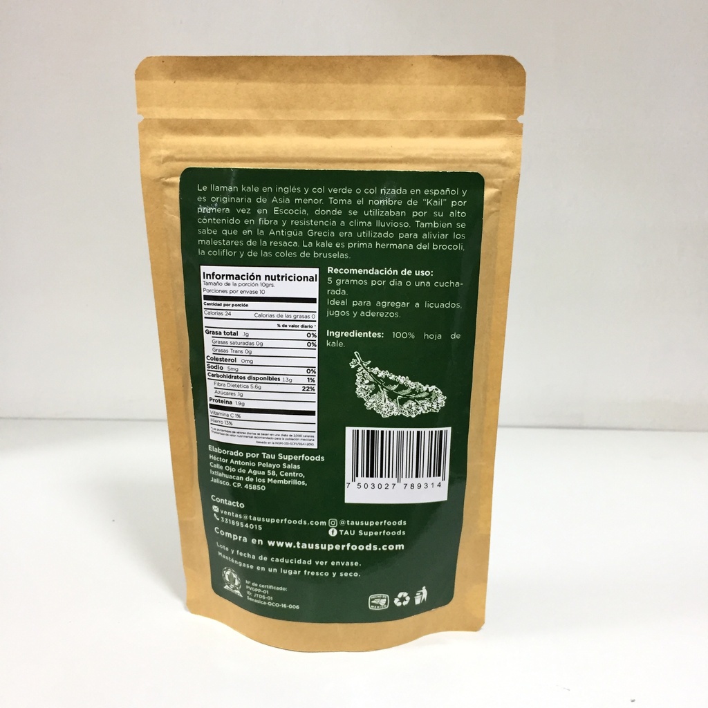 Tau | Kale Orgánico | 100 g