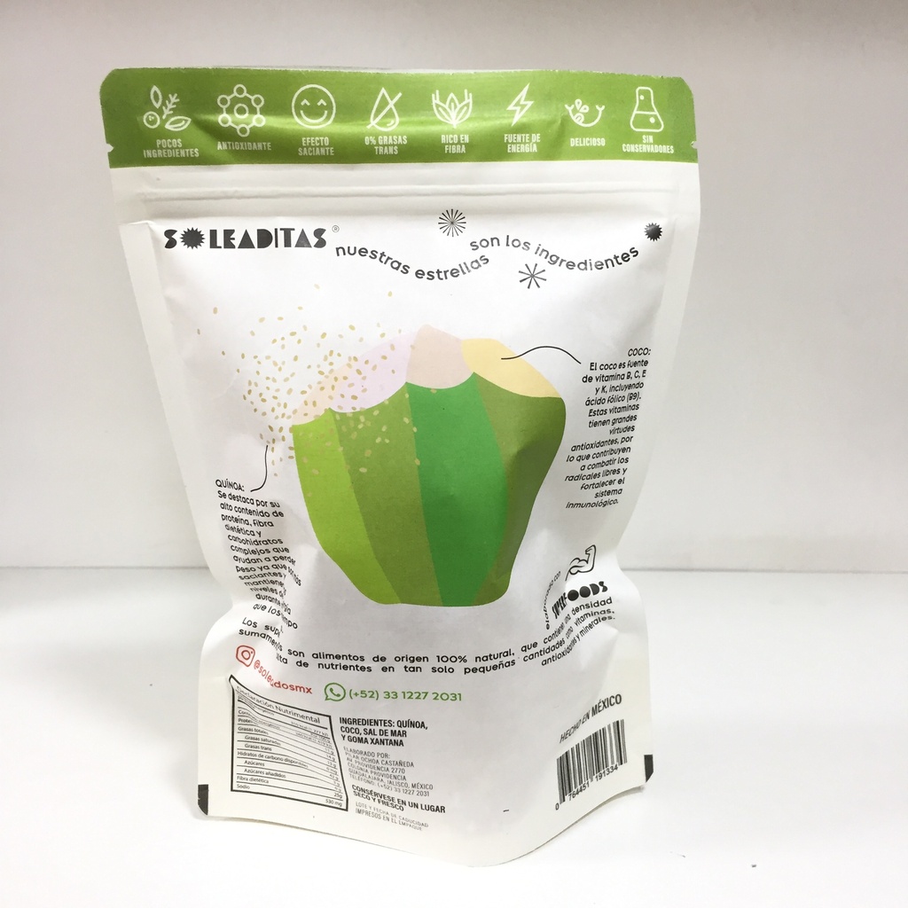 Soleados | Soleaditas Coco con Quinoa y Sal de Mar | 90g