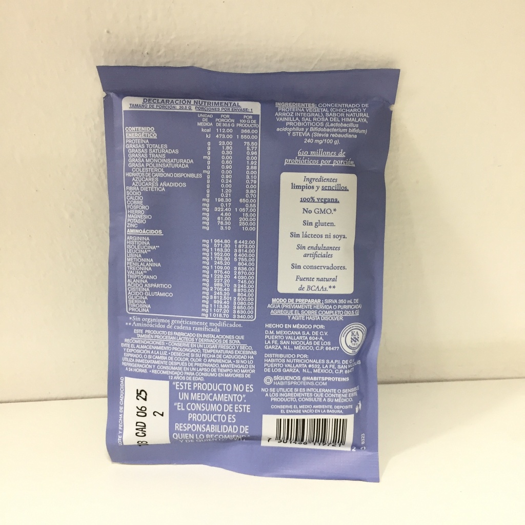 Habits | Probiotico Vainilla | Sobre 30.5g