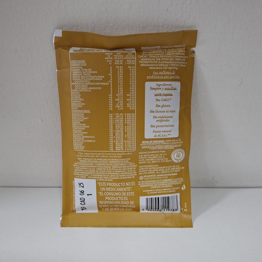 Habits | Probiotico Maca Cacao | Sobre 30.5g