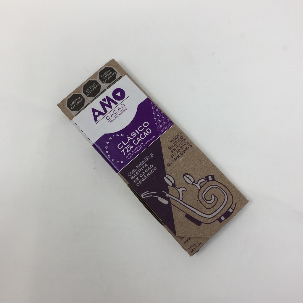 Cacao 72% Barra Clásico | Amo Cacao By MNMS 42 grs