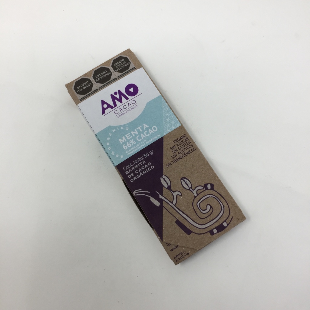 Cacao 66% Barra Menta | Amo Cacao By MNMS 50 grs