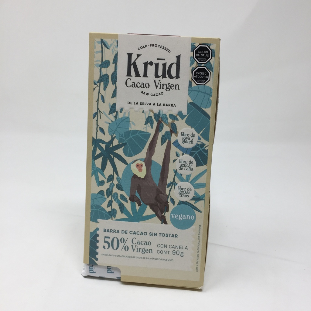 Chocolate Cacao Virgen 50% con Canela | Krud By Karadeniz 90 grs