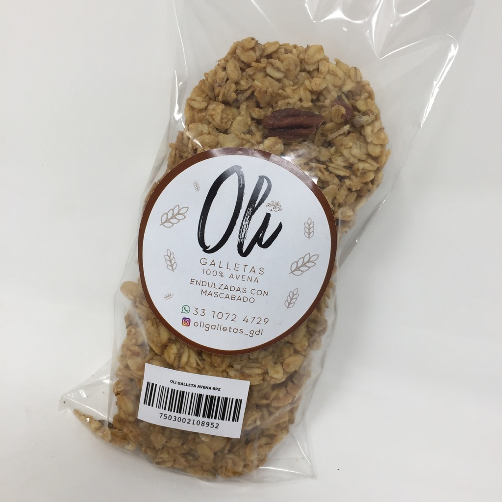 Galletas de Avena y Miel | Oli Galletas 6 pz