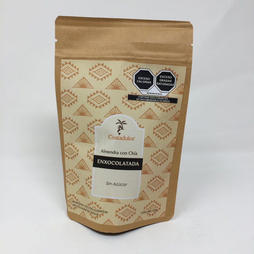 Almendra con Chia Enxocolatada sin azucar | Costadulce 100 g