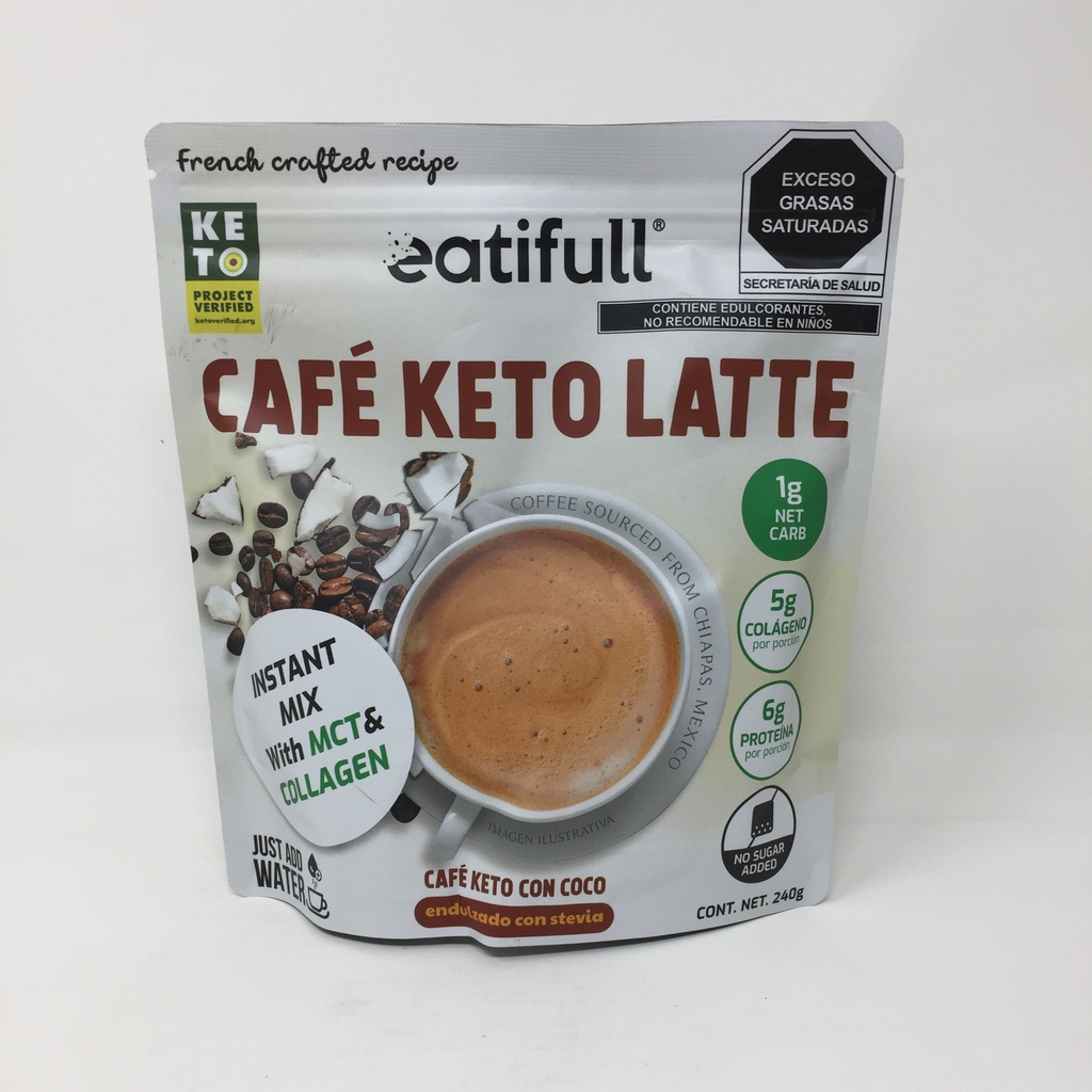 Cafe Keto Latte Stevia y Eritritol l Haz Keto 240 gs