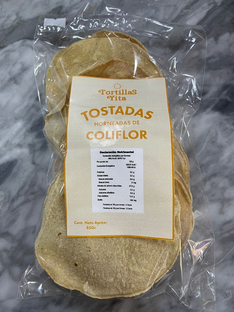 Tostadas Horneadas de Coliflor | Tortillas Yita 85 g