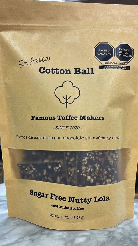 Caramelo con Chocolate Sin Azucar y Nuez | Cotton Ball