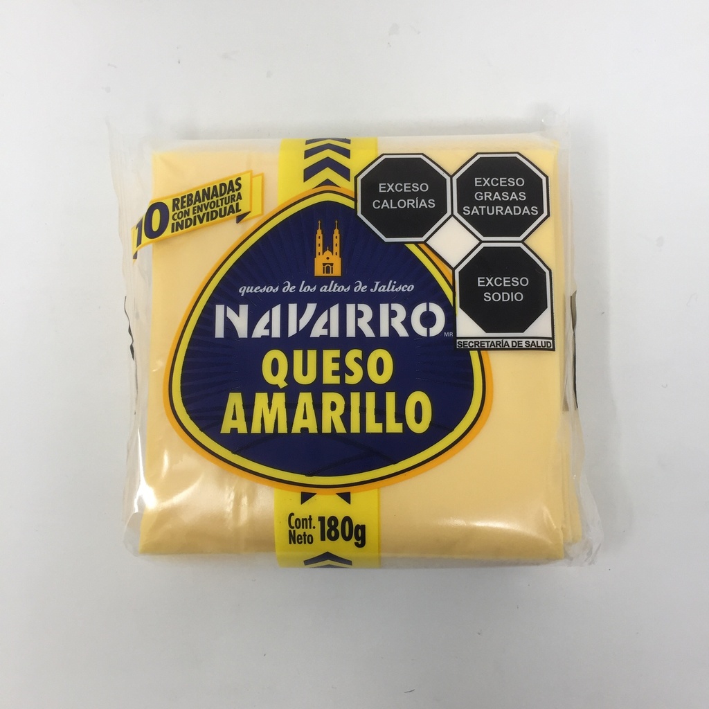Queso Amarillo Rebanado | Navarro 10 pz