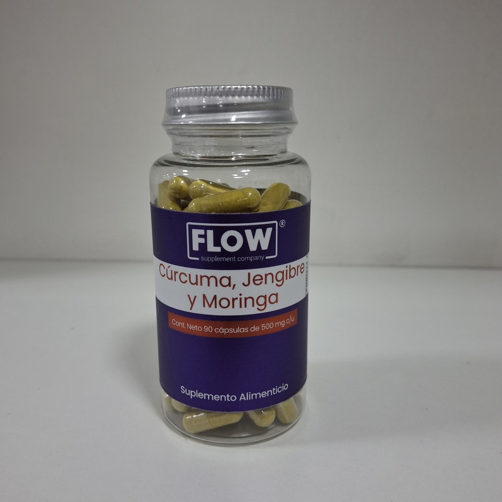 Curcuma, Jengibre y Moringa | Flow 90 Capsulas