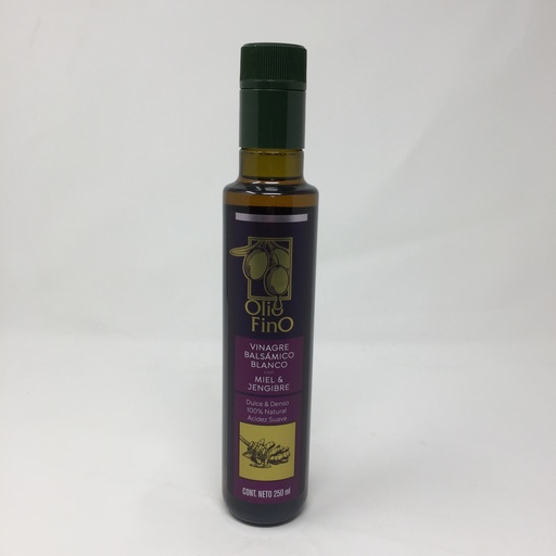 Vinagre Balsamico con Miel y Jengibre | Olio Fino 250 ml