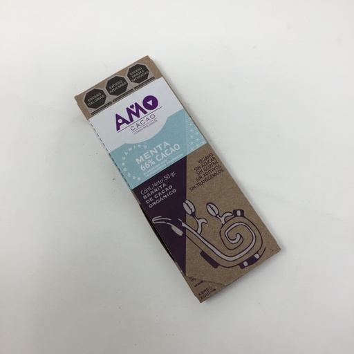 Cacao 66% Barra Menta | Amo Cacao By MNMS 50 grs