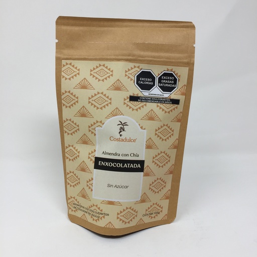 Almendra con Chia Enxocolatada sin azucar | Costadulce 100 g
