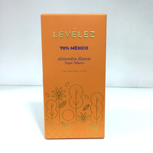 Levelez | Chocolate Almendra Blanca 70% México | 60g