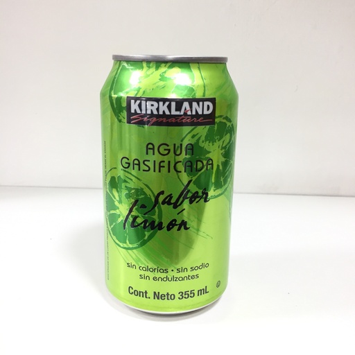 Kirkland | Agua Gasificada Sabor Limon | 355 ml